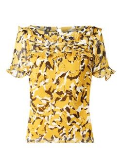 Damsel in a Dress Consta Print Blouse Mustard 08 - Okergeel