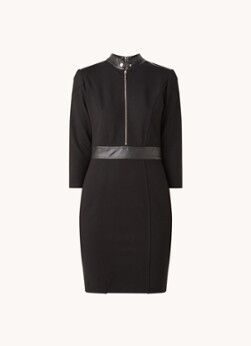 Damsel in a Dress Ponte mini jurk met ritsdetail - Zwart