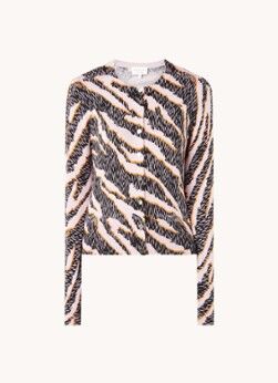 Damsel in a Dress Zaria fijngebreid vest met zebraprint - Oudroze