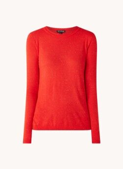 Whistles Annie pullover met ronde hals en glansdraad - Rood