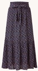 Whistles Kinetic midirok met print en strikceintuur - Zwart