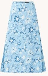 Whistles A-lijn midirok met bloemenprint - Blauw