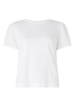 Whistles T-shirt met broderie - Wit