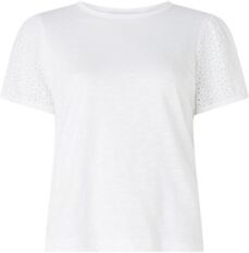 Whistles T-shirt met broderie - Wit