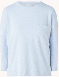 Whistles Longsleeve met borstzak en driekwart mouw - Lichtblauw