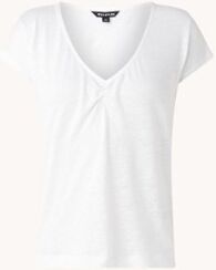 Whistles T-shirt van linnen met geplooid detail - Wit