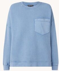 Whistles Sweater met verwassen look en borstzak - Blauw