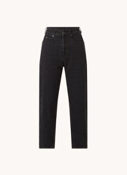 Whistles Barrel high waist tapered cropped jeans - Zwart