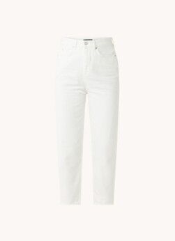 Whistles High waist tapered cropped jeans met gekleurde wassing - Wit