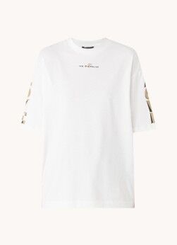NIKKIE Maxi oversized T-shirt met print - Gebroken wit