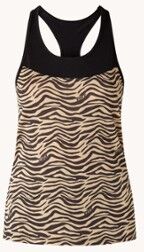 NIKKIE Trainings tanktop met tijgerprint - Beige