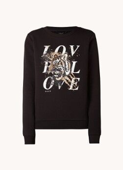 NIKKIE Lion Love sweater met print - Zwart