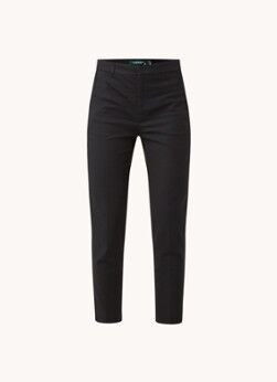 Ralph Lauren High waist slim fit cropped pantalon met steekzakken - Zwart