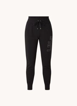 Ralph Lauren High waist slim fit joggingbroek met logoprint - Zwart