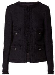 L.K.Bennett Charlee blazer van bouclé met knoopdetail - Zwart