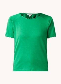 L.K.Bennett Dee T-shirt met geschulpte zoom - Groen