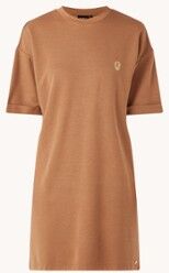 JOSH V Rochella mini T-shirt jurk met logo - Bruin