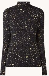 Colourful Rebel Neyo Cosmic top met print en col - Zwart