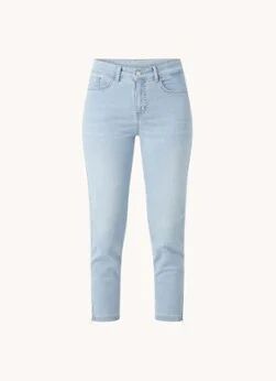 Le Grand Sud Alena mid waist slim fit cropped jeans met stretch - Lichtblauw