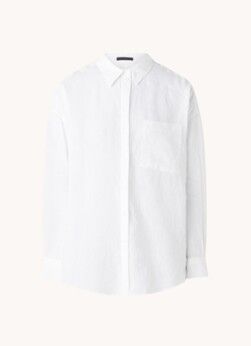DRYKORN Aake blouse van linnen met borstzak - Wit