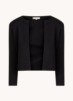 Hobbs Ella fijngebreid cropped vest - Zwart