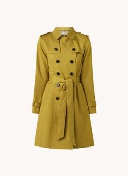 Hobbs Saskia double-breasted trenchcoat met strikceintuur - Mosterd