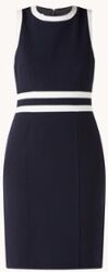 Hobbs Candice mini kokerjurk met streepdetail en split - Donkerblauw