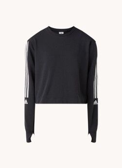 adidas Cropped trainingssweater met logo - Zwart