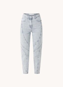 IRO Thenay high waist straight leg jeans met gekleurde wassing - Lichtgrijs