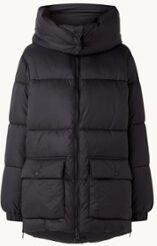 HUGO BOSS Falona puffer jas met afneembare capuchon - Zwart