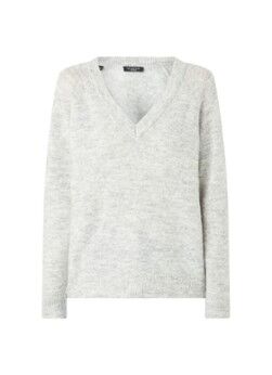 Selected Femme Lulu fijngebreide pullover in wolblend met V-hals - Lichtgrijs