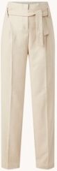 ba&sh; Bommy high waist straight fit pantalon in wolblend met strikceintuur - Beige