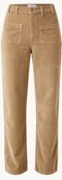 ba&sh; King high waist straight fit broek van corduroy - Camel