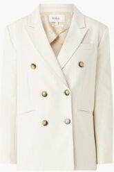 ba&sh; Cesar double-breasted blazer met paspelzakken - Creme