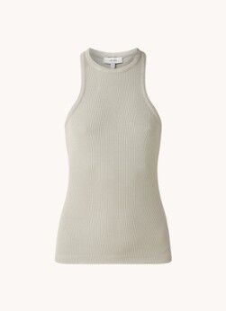 Reiss Mirabel tanktop met ribstructuur - Lichtgrijs