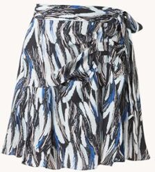 Reiss Astrid mini wikkelrok met print - Blauw