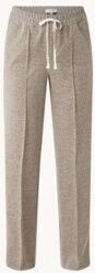 Reiss Joey high waist straight fit joggingbroek in wolblend - Donkerbeige