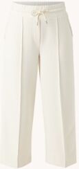 Reiss Lola high waist wide fit culotte met steekzakken - Creme