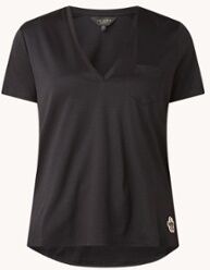 Ted Baker Lovage T-shirt met V-hals en borstzak - Zwart