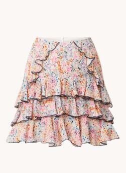 Ted Baker Newlynn minirok met bloemenprint en volants - Roze