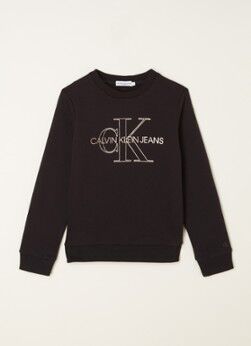Calvin Klein Monogram sweater met logoprint - Zwart