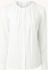 HUGO BOSS Banora blouse van zijde met plooidetail - Gebroken wit