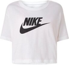 Nike Essential trainings cropped T-shirt met logoprint - Wit