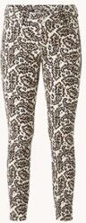 Rosner Audrey high waist slim fit jeans met panterprint - Beige