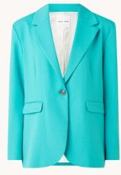 SAMSØE SAMSØE Haven blazer met klepzakken - Turquoise