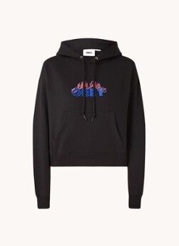 Obey Flames hoodie met logoborduring - Zwart