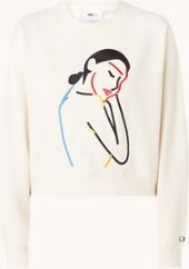 Obey Lady crew sweater met borduring - Creme