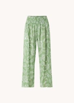 Seafolly Folklore Shirring strandbroek met bloemenprint - Groen