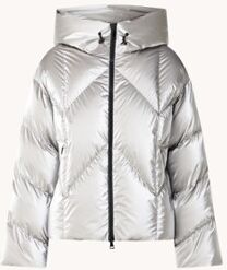 Moncler Frele puffer jack met metallic finish en donsvulling - Zilver