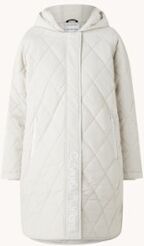 Calvin Klein Liner gewatteerde parka met quilt patroon en logoprint - Lichtgrijs